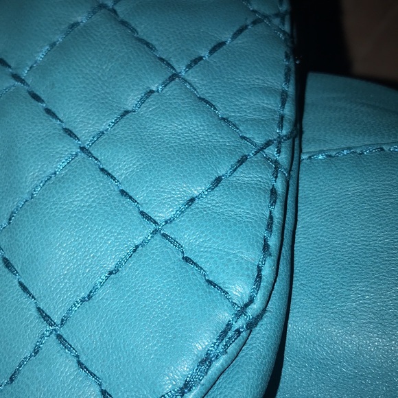 NWT Michael Kors Jackets Leather Moto Jacket Turquoise Quilted-leather - Picture 3 of 5